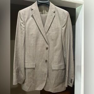 Banana Republic Tailored Fit Tan Plaid Suit - 42L